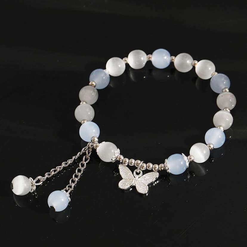 Stone Bracelet for Women Cross-Border New Cat's Eye Crystal Bracelet Butterfly Cat's Eye Stone Bracelet for Women