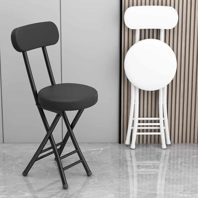 Folding Chair For Home Dining Chair Soft Bag Backrest Chair College Dormitory Chair Portable Folding Stool Balcony Casual Round Stool