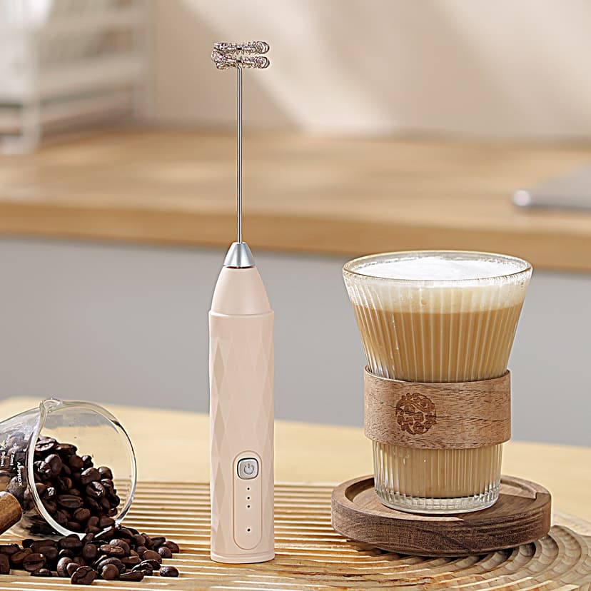 Export USB Rechargeable) New Handheld Electric Milk Frother for Coffee, Household Milk Frothing Stick, Mixer