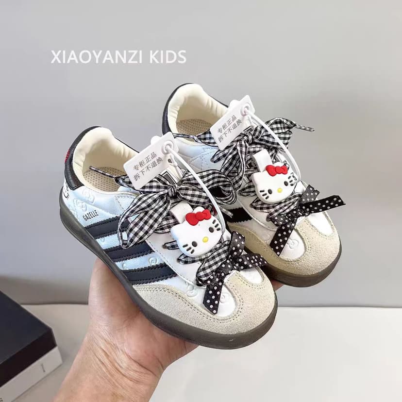 Genuine Leather kids Training Shoes 2025 Summer New arrival girl Soft Sole Sneakers Boys Casual Sneakers kitty Shoes