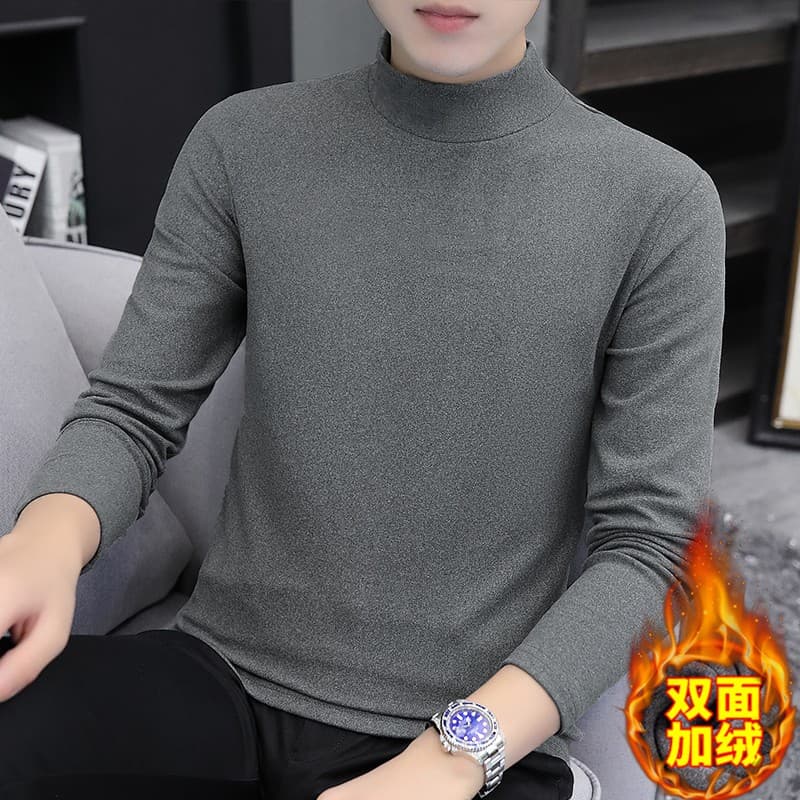 Clearance Sale~ Men's Thermal Long-Sleeve T-Shirt for Autumn and Winter, Slim-Fit Half-High Collar Base Layer Shirt for Men