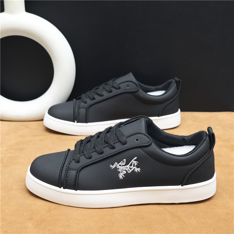 Autumn Trendy Men's Shoes, Light Luxury, Simple Red-Soled Lace-Up Shoes, Soft-Soled, Non-Slip, Sports Casual, Breathable Embroidered Sneakers for Men