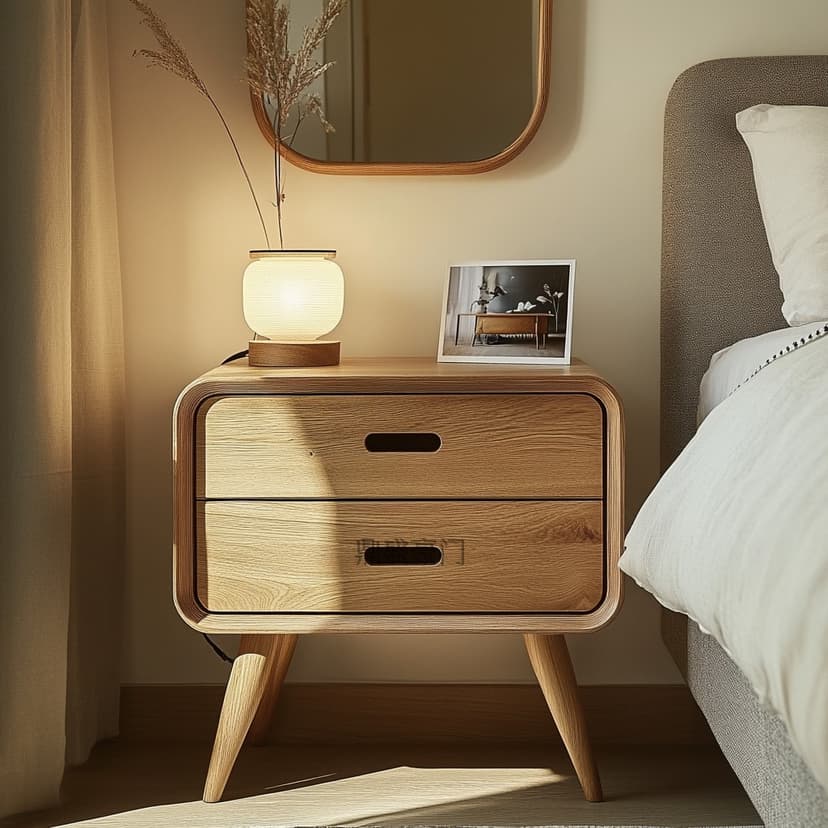 Wooden Mastermind's Wabi-Sabi Style Solid Wood Natural Color Living Room Home Storage Bedside Cabinet for Guesthouses