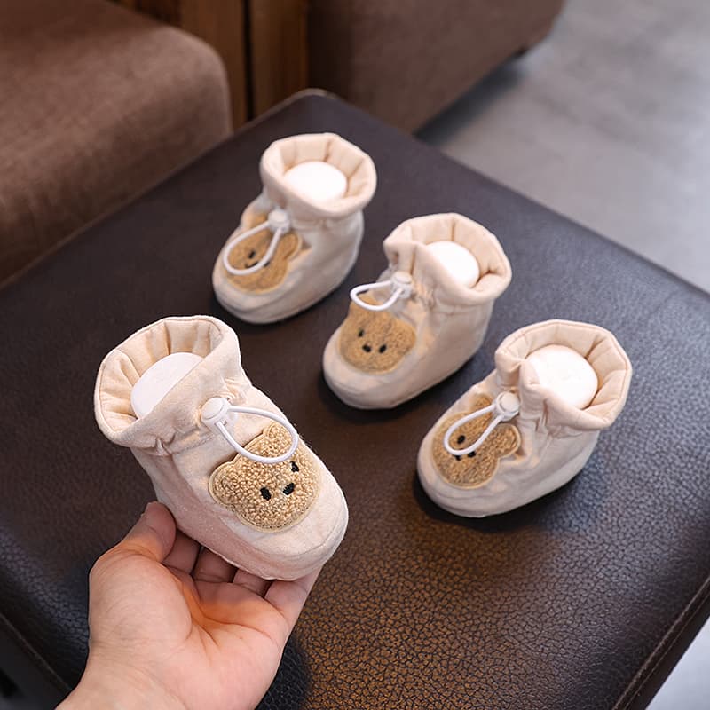 Spring and Autumn Colored Cotton Baby Shoes for 3-6-9 Months Old, Pre-Walking Shoes for 0-1 Year Old Boys and Girls, Soft-Soled Newborn Shoes That Don'T Fall Off, Breathable
