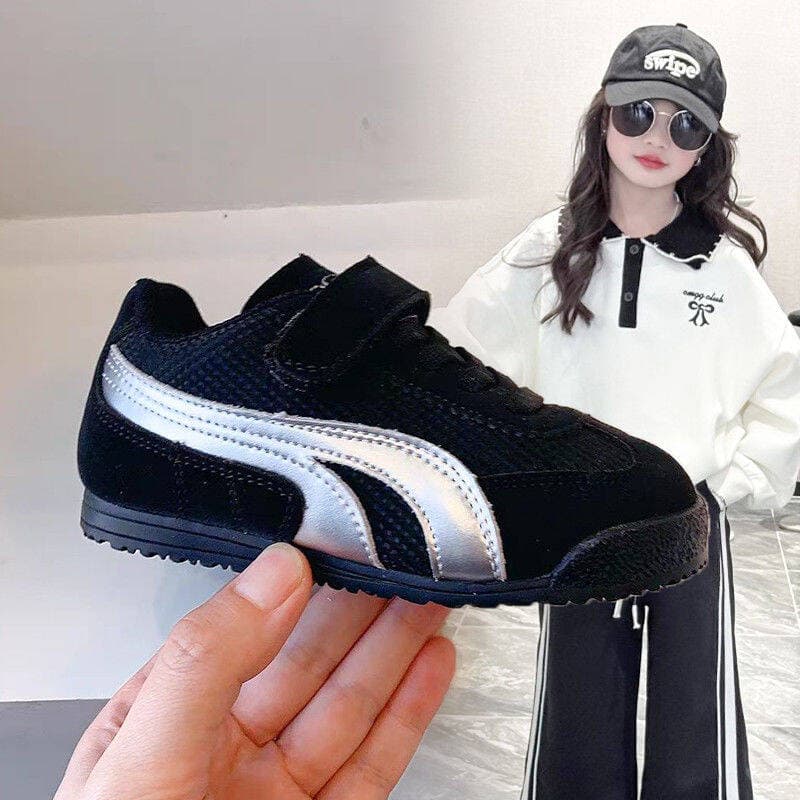 Korean Style Children's Sneakers 2025 Spring New Boys' Retro German Training Shoes with Velcro Girls' Casual Forrest Gump Shoes