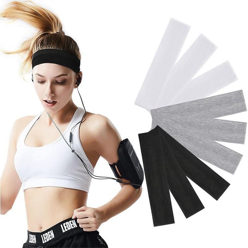 Sweat-Absorbing Headscarf Cross-Border New Summer Fitness Headband Sweat-Absorbing Solid Color Elastic Headband