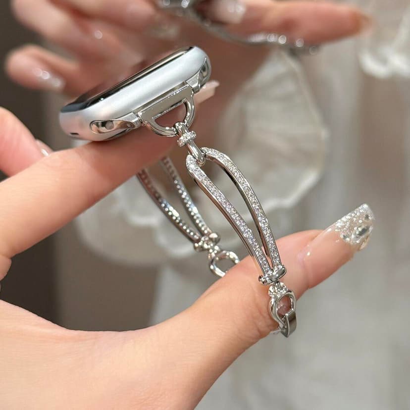 Applewatch metal watch with chain Apple Watch s8 wristband female iwatchS9