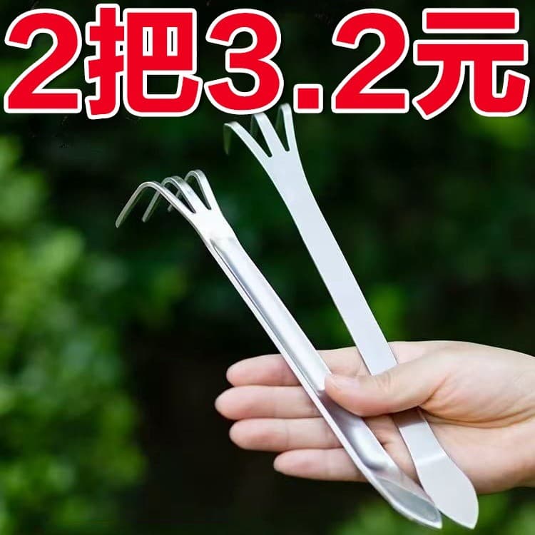New Type of Bonsai Rake, Double-Headed Stainless Steel Soil Presser, Bud Picker, Dual-Purpose Rake and Soil Loosening Tool for Handmade Bonsai Making