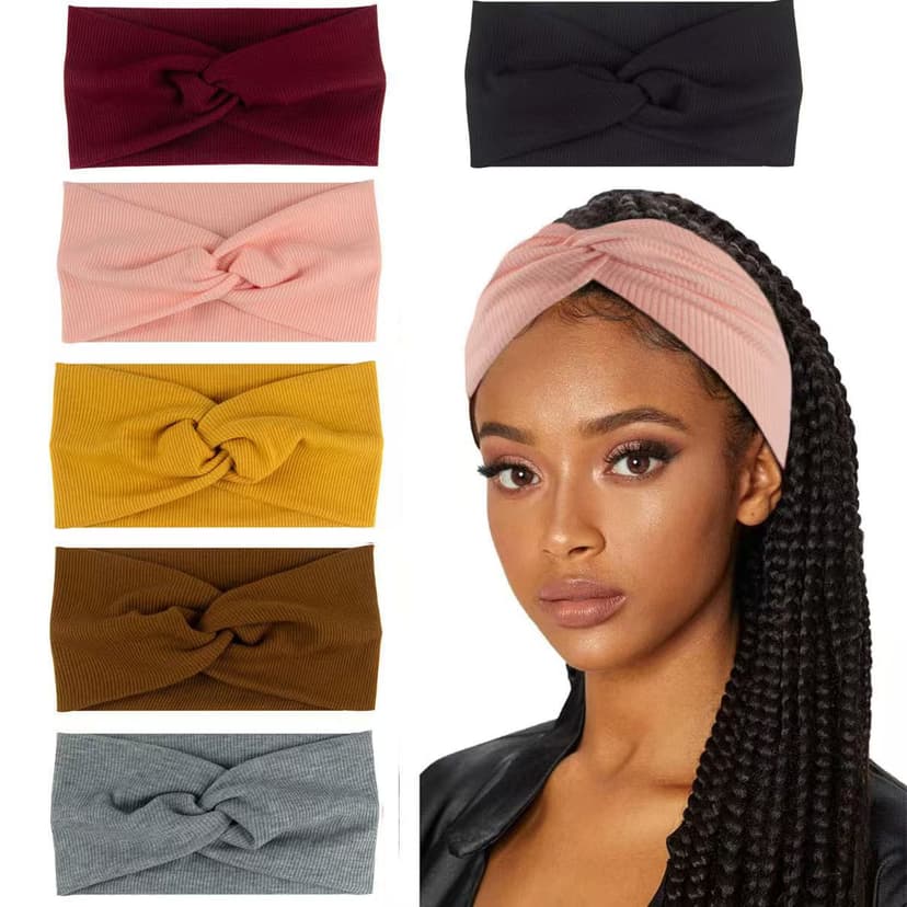 Sports Elastic Headband Cross-Border New Style Ribbed Cotton Cross Yoga Elastic Sports Wide Headband