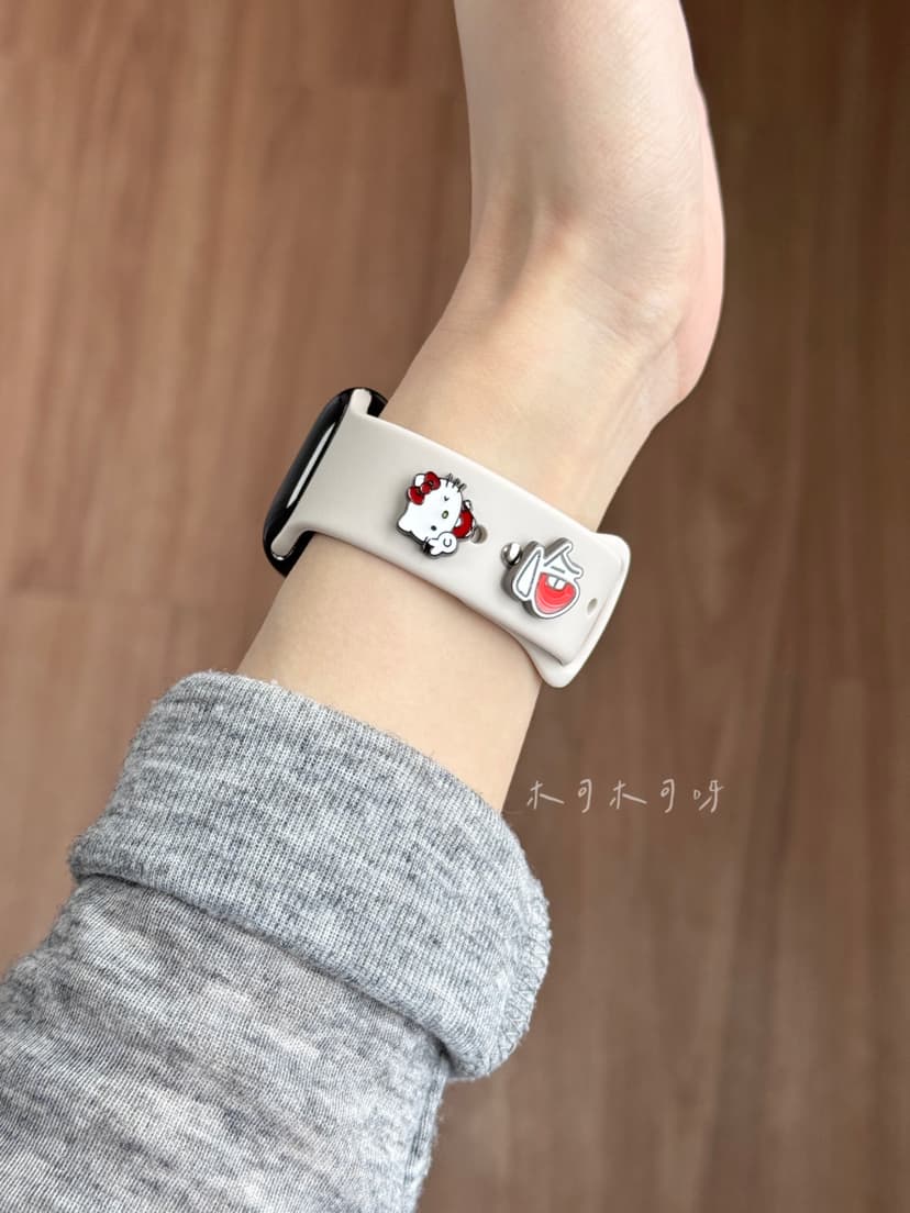 Suitable for Apple Watch Straps, Cute Metal Buckle DIY Apple Watch Strap, Kt Kitten Haha