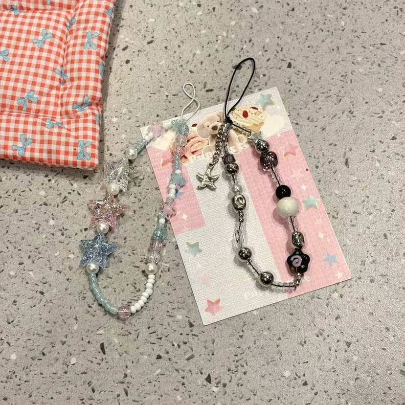 Ins-Style Phone Case for Apple and Huawei, Bracelet, Ccd Camera, Bag Accessories, Korean-Style High-End Phone Beaded Chain