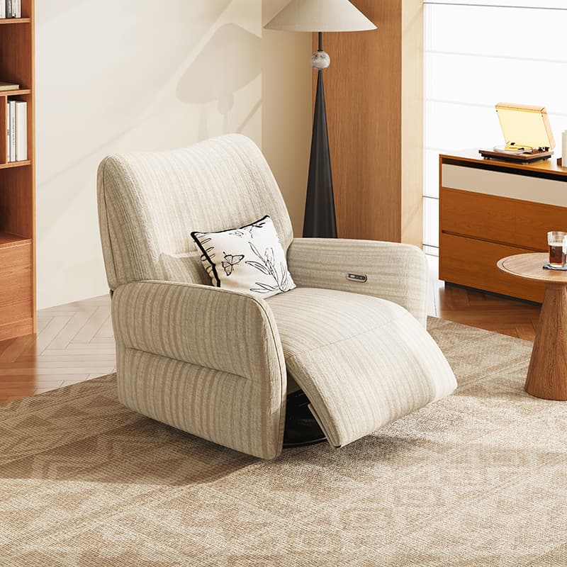 Ai Smart Massage Single Sofa with Reclining and Sleeping Features, Lazy Sofa, Fabric Cotton and Linen Swivel Rocking Chair, Leisure Chair