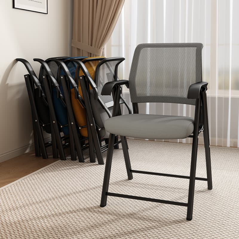 Foldable Training Chair Office Chair Computer Chair For Home Backrest Chair Plaid Sedentary Staff Training Meeting Chair
