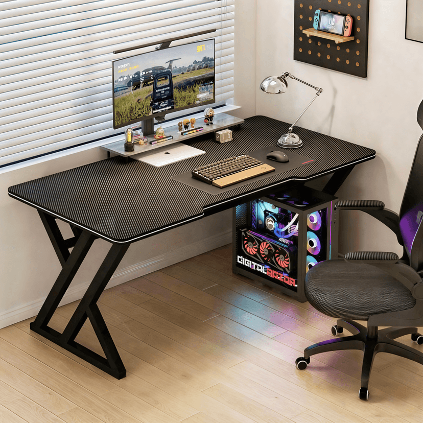 Computer Desk Desktop For Home Simple Desk Bedroom Rectangular Table Workbench Carbon Fiber Game E-sports Table