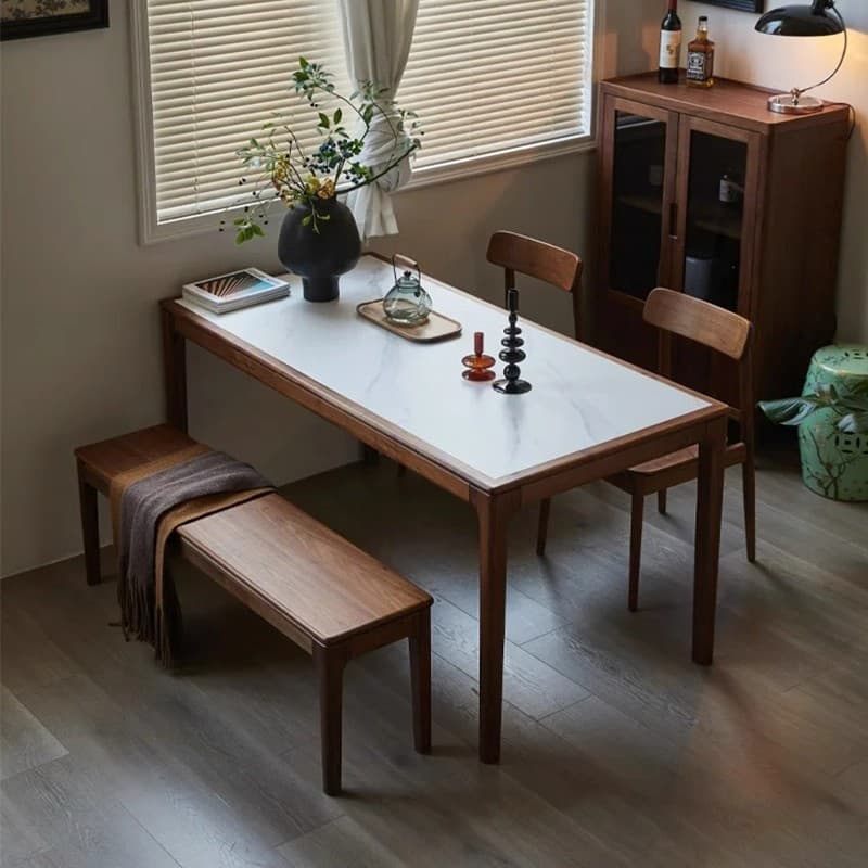 New Chinese Style Balcony Black Walnut Tea Table and Chair Combination For Home Small Kung Fu Tea Table Tea Table Rock Board Tea Table