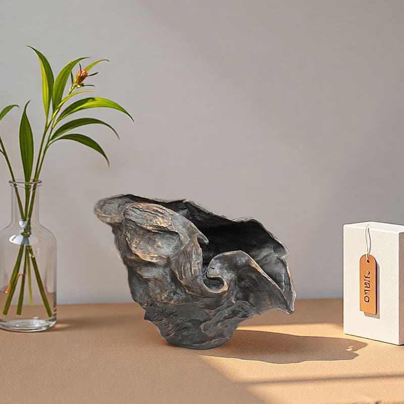 New Chinese Style Desktop Resin Vase House Model Room Exhibition Hall Home Entrance Abstract Flower Front Desk Soft Decoration