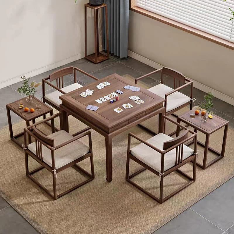 New Chinese North American Black Walnut Wood Mahjong Table Classy Zen Chess Table Mahjong Table Special Egg Table