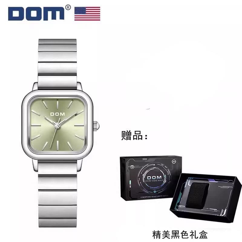 Dom Watch Adheres to 139 Production Processes, Light Luxury Small Green Watch, Women's Quartz Watch G-1721D X2