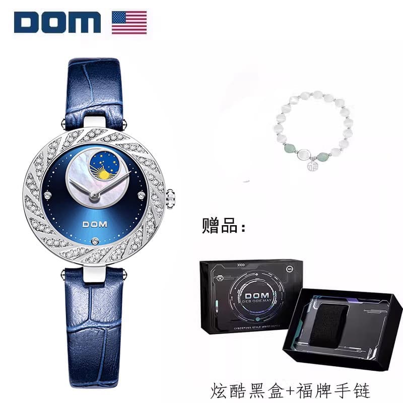 Dom Watch Adheres to 139 Production Processes, Light Luxury, Waterproof, Fully Encrusted with Diamonds, G-1361 X1