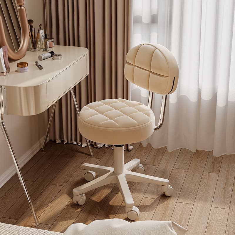 Makeup Chair Girl's Bedroom Dressing Table Special Stool Backrest Round Stool Cloakroom For Home Pulley Adjustable Swivel Chair