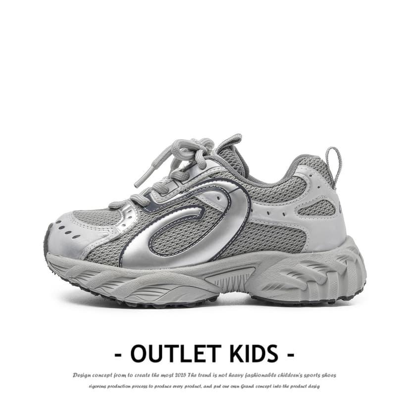 2025 Autumn New Children's Dad Shoes Mesh Breathable Girls' Running Shoes Non-Slip Middle and Big Kids Boys' Sports Shoes
