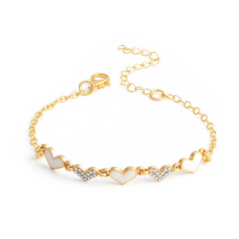 Shell Love Bracelet for Women Cross-Border New Style Diamond-Encrusted Heart Bracelet Imitation Shell Bracelet