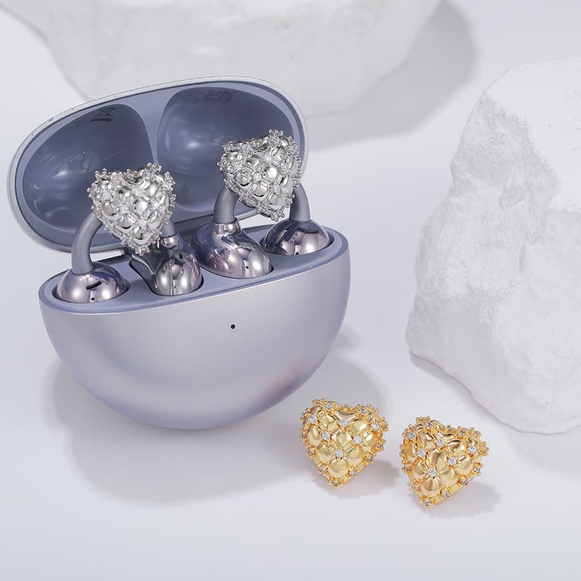 Suitable for Universal Headphones, New Clip-On Diamond Buckle, Exquisite Full Diamond Heart-Shaped Original Design, High-Quality Accessories