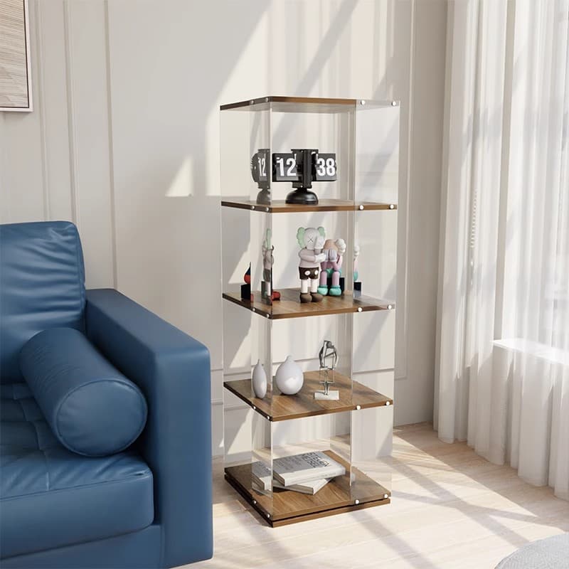 Rotate Bookshelf Floor Storage Rack Living Room For Home Simple Multi-Layer Storage Rack Bedroom Bedside Cabinet Display Cabinet Small