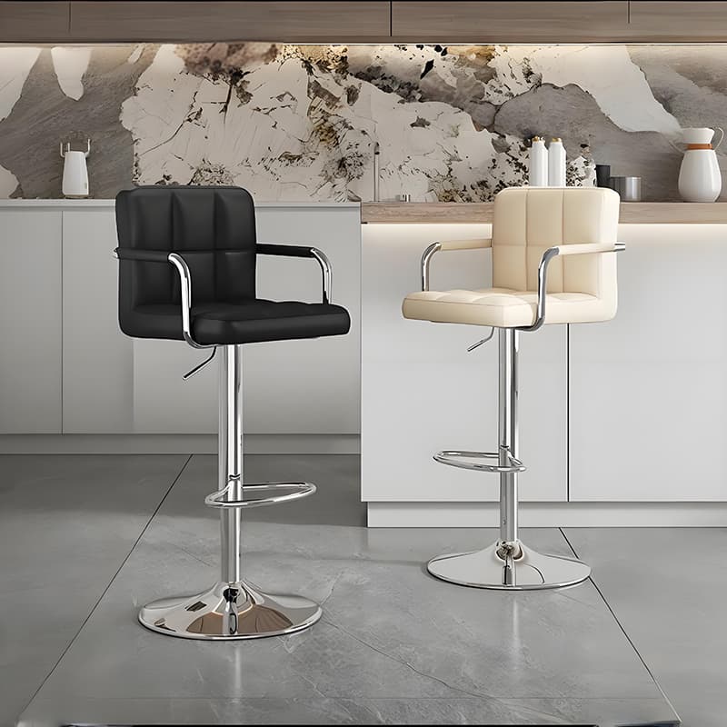 Accessible Luxury Bar Chair For Home Adjustable High Stool Backrest Bar Cashier Front Desk Chair Island Table Stool
