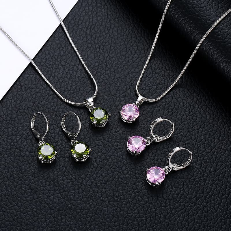Colorful Necklace and Earring Set Cross-Border New Colorful Necklace and Earring Set