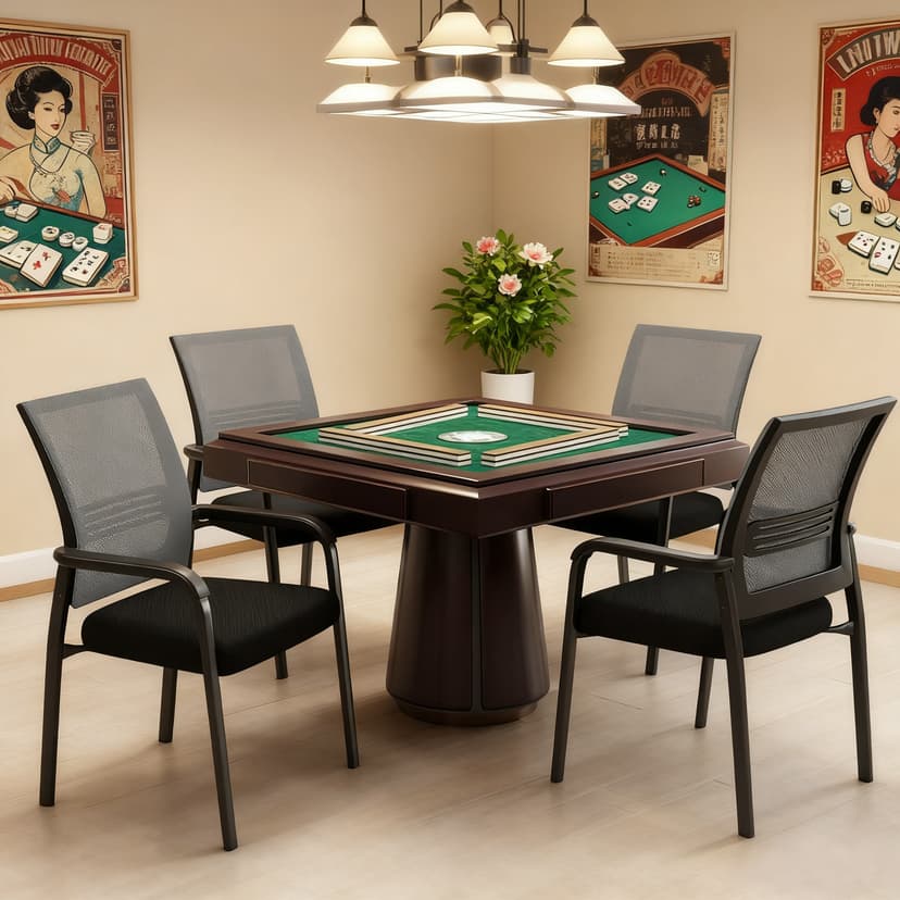 Stackable Mahjong Chair Chess Room Special Four Set Casual Backrest Stool Meeting Room Staff Office Chair
