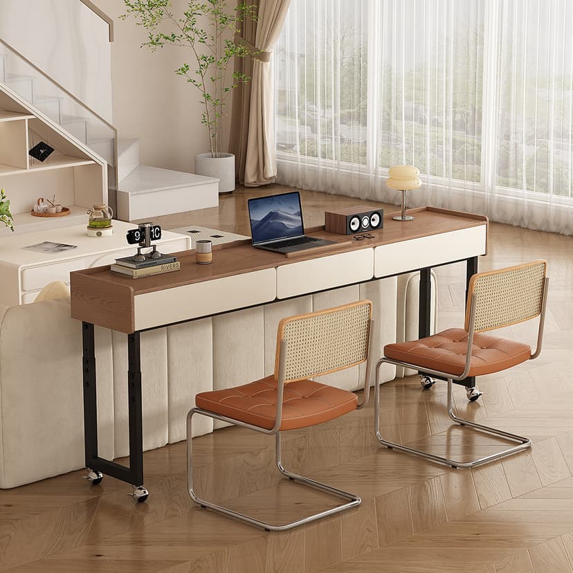 Middle Style Living Room Desk Removable Adjustable Solid Wood Multifunctional Sofa Rear Long Table 2025 New arrival Study Table