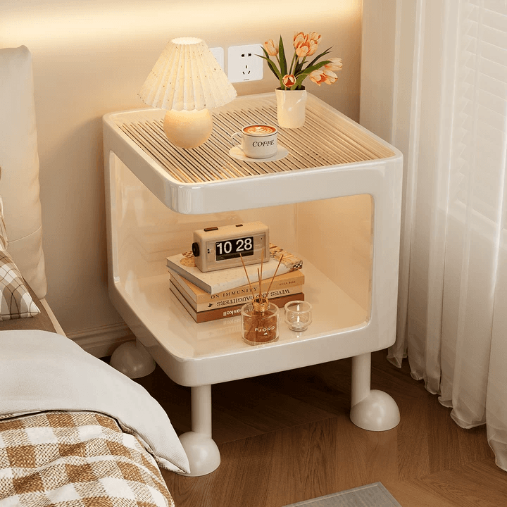 Bedside Cabinet For Home Bedroom 2025 Best Selling Small Side Accessible Luxury Fancy Cream Wind Display Cabinet Minimalist Bedside Cabinet