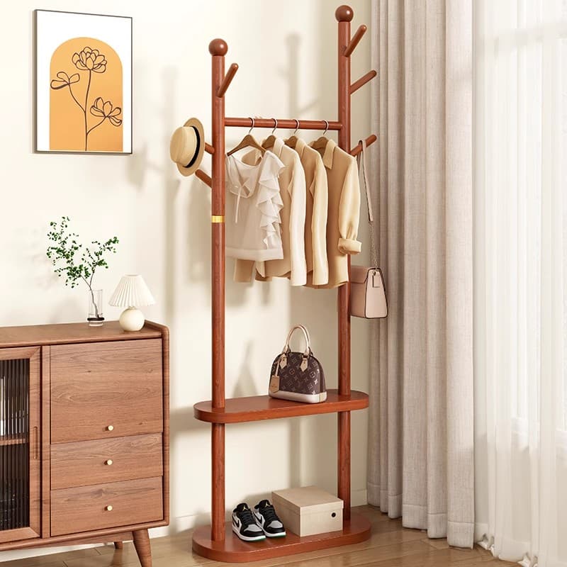 Hanger solid wood sturdy floor-to-floor bedroom door does not occupy space behind the 2025 New arrival Popular coat rack Accessible Luxury