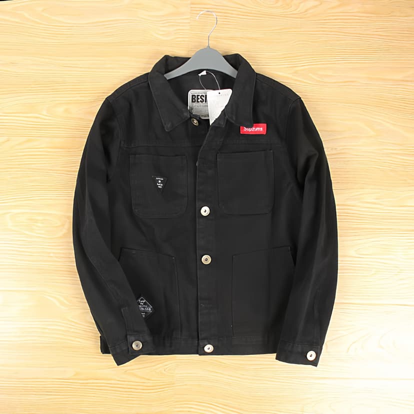 Black Denim Plus Size Clearance! so Cool! Spring and Autumn Short Jacket Trendy Casual Workwear Jacket Fashionable Men's Clothing