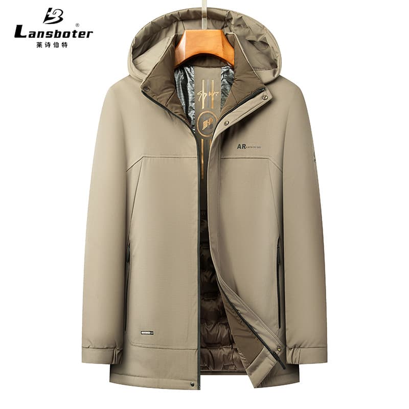 Thermal Insulated Hooded Cotton Coat for Men, Business Casual Warm Cotton Coat, Middle-Aged Men's Cotton Jacket, Dad's Clothing for Cold Protection