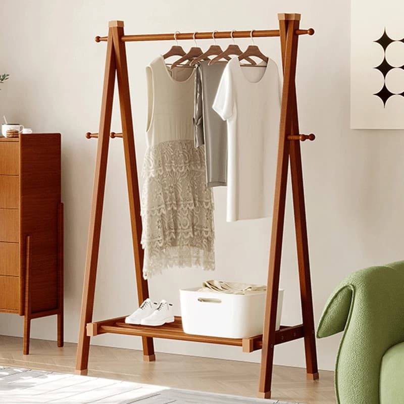 Solid Wood Coat Rack Floor Bedroom Hanger For Home Clothes Rack Simple Storage Rack Storage Rack Drying Rack