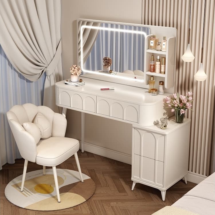 Genji Muyu German Imported Cream-Style Dressing Table Bedroom Modern Minimalist Small Apartment Makeup Table Bedside Storage