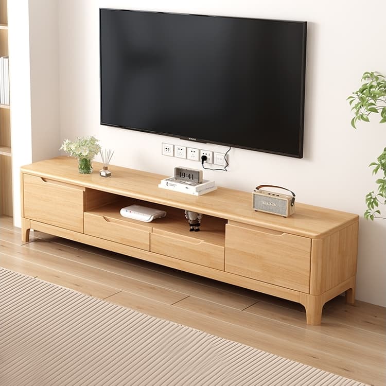Genji Muyu Solid Wood TV Cabinet 1.2/1.8 m Small Apartment Living Room For Home 2025 New arrival Tea Table TV