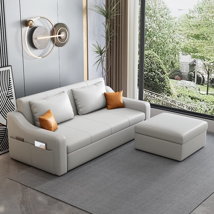 Genji Muyu Sofa Bed Small Apartment Foldable Multi-functional Modern Minimalist Technology Cloth Storage Living Room with Foot