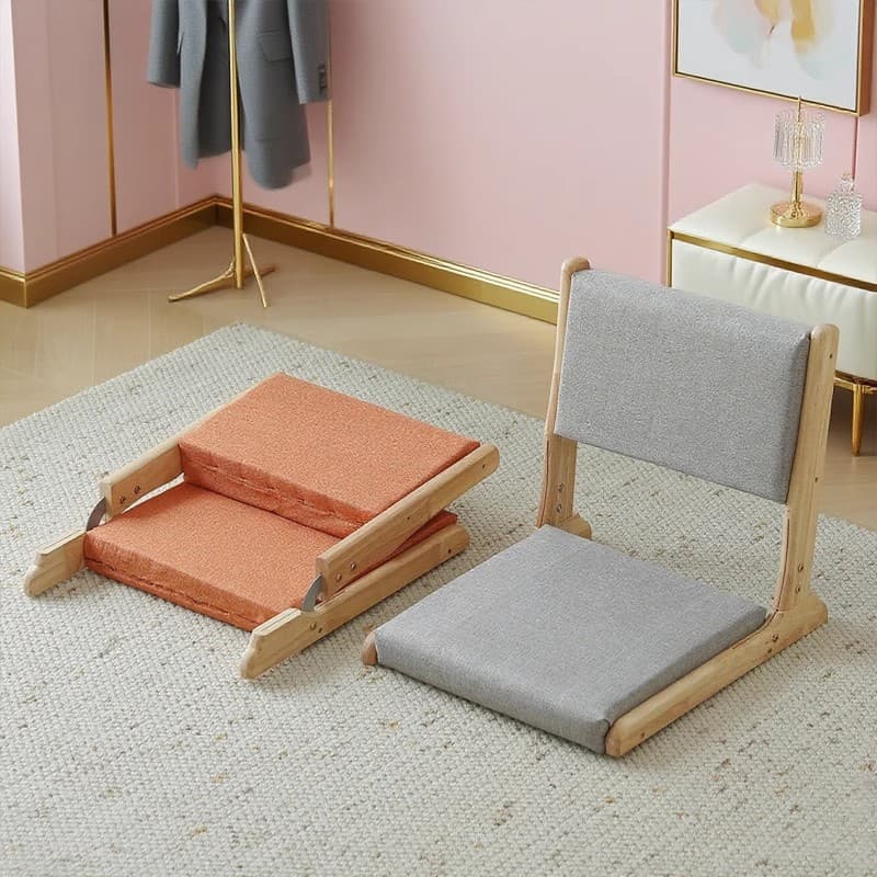Lazy Tatami Chair, Folding Chair, Home Bedroom Backrest Chair, Solid Wood Legless Chair, Japanese-Style Room Chair, Bay Window Chair