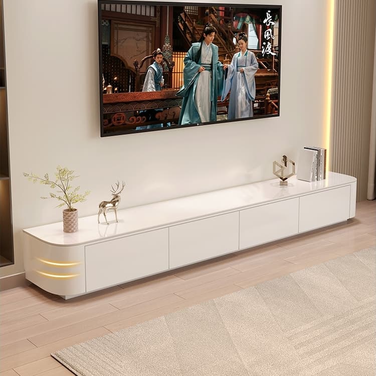 Genji Muyu Slate Tv Cabinet for Living Room, Home Use, Floor-Standing, Small Apartment, 2025 New Model, Cream Style Solid Wood Coffee Table