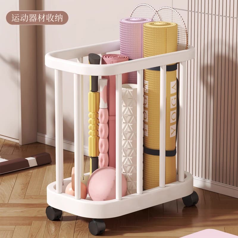 Storage Basket Dirty Clothes Basket Double-Layer Classification Storage Rack Movable Bathroom For Home Snack Toy Equipment Storage Handy Gadget