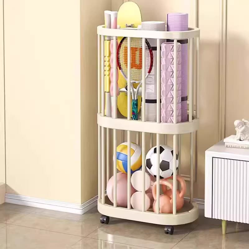 2025 New Model Storage Basket Dirty Clothes Hamper Bathroom Movable Double-Layer Integrated Storage Rack Bathroom-Specific No Bending Required
