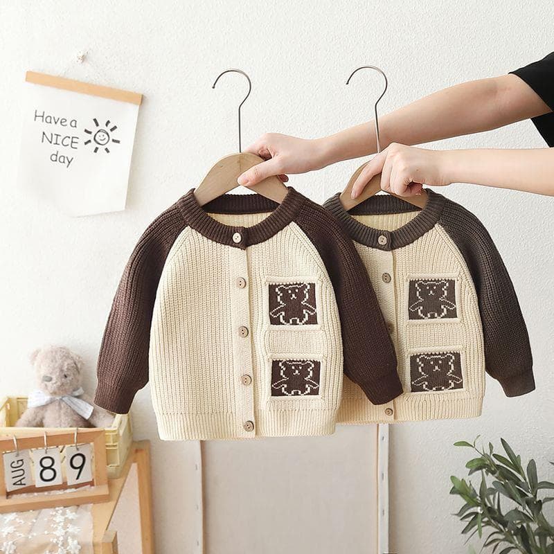 Boys' Baby Sweater 2025 Autumn New Cartoon Knit Cardigan Jacket Versatile Cute Stylish Trendy Top