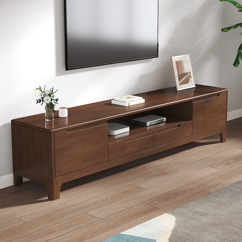 Genji Muyu Solid Wood TV Cabinet Modern Minimalist Small Apartment 1.2/1.5 Meters Living Room and Bedroom Floor