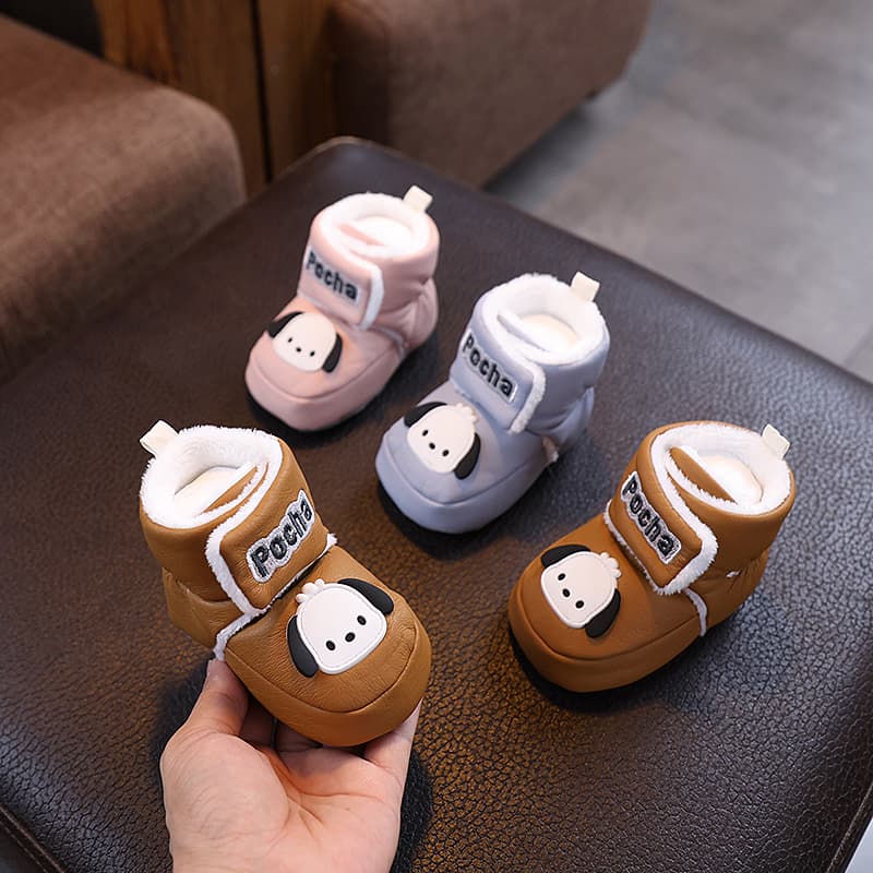 2025 New Autumn and Winter Newborn Baby Shoes with Fleece Lining, Non-Slip, for 0-1 Year Old Boys and Girls, Warm Pre-Walking Shoes for 3 Months and up