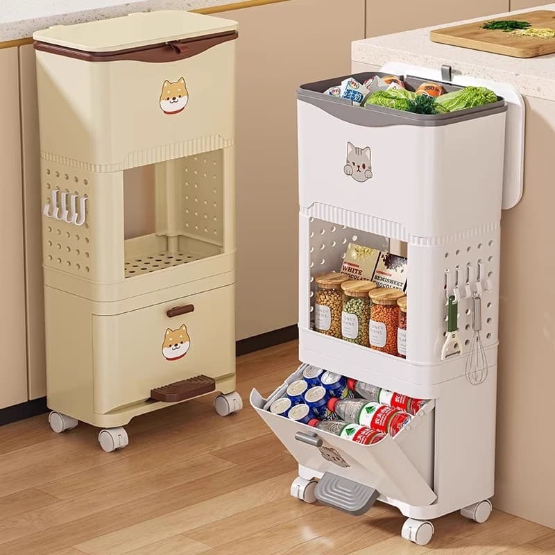 For Home 2025 New arrival Kitchen Special Trash Can Large Capacity Storage Shelf Hole Board Bend-free Removable