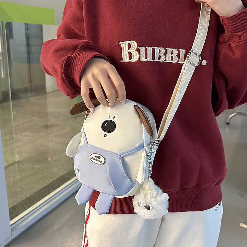 Cute and Quirky Cartoon Overalls Puppy Backpack Japanese Style Ins Student Mini Backpack Versatile Backpack for Girls