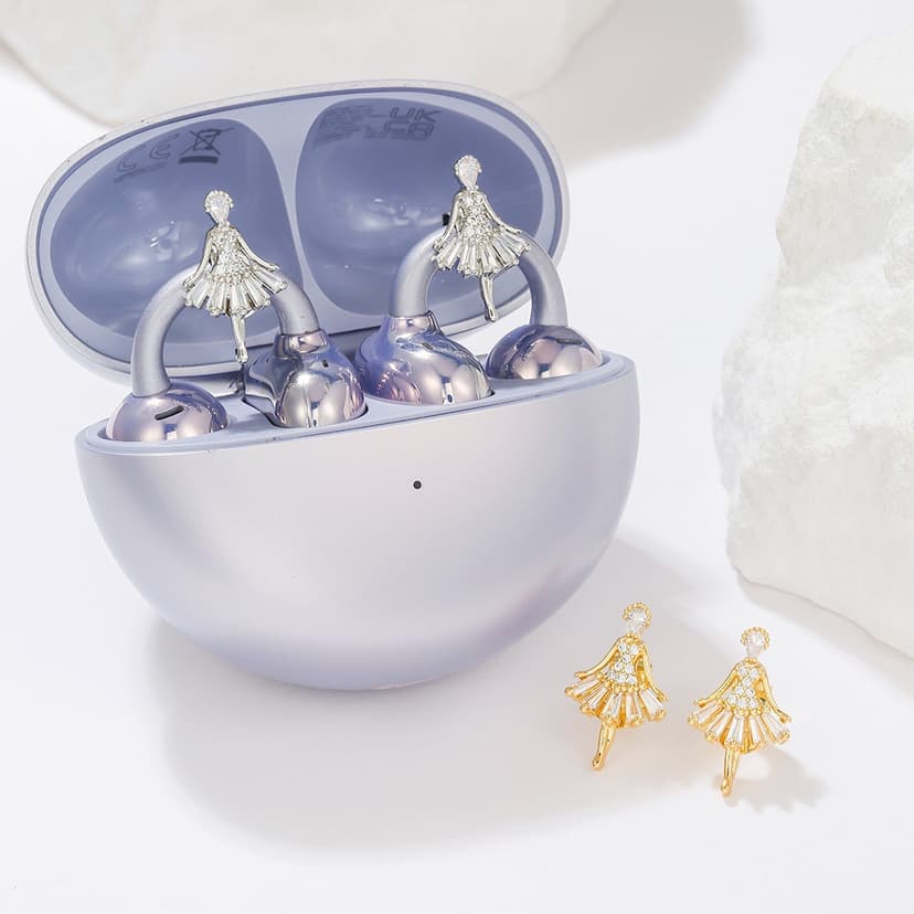 For freeclip earphone clip drill buckle buckle dancing girl New arrival ear clip Niche style Fancy accessories